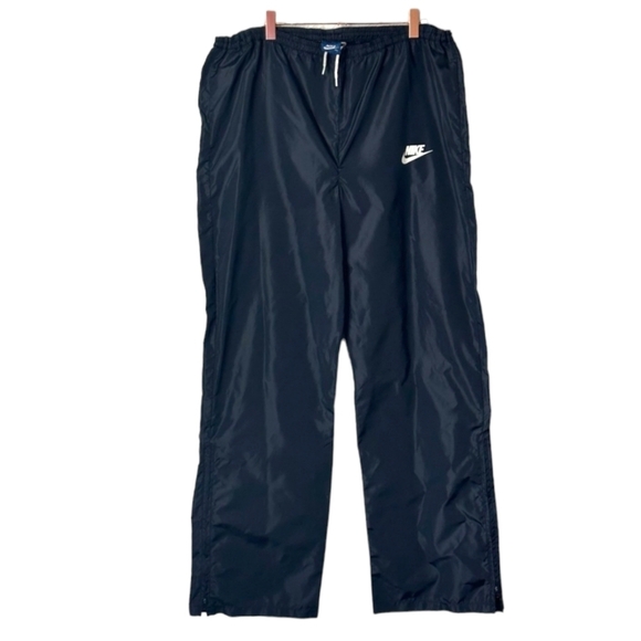 NIKE‎ x VINTAGE made in Taiwan warmup pants XL black drawstring ankle zipper - Picture 1 of 10